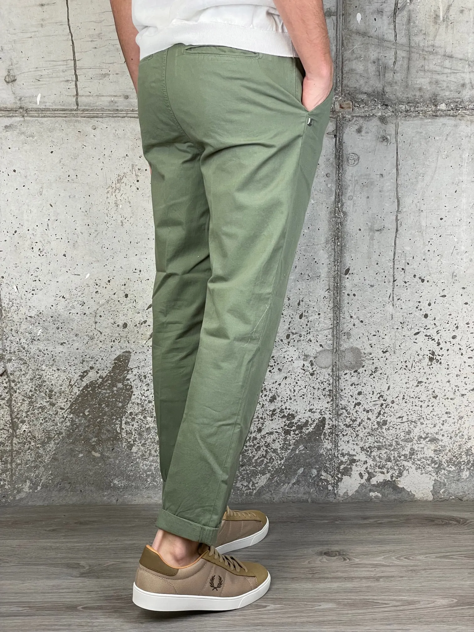 40Weft Pantalone Pence Cotone/Lino Joec Verde