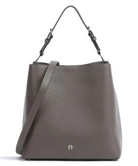  Aigner Delia M Borsa hobo pelle di vacchetta grana marrone  