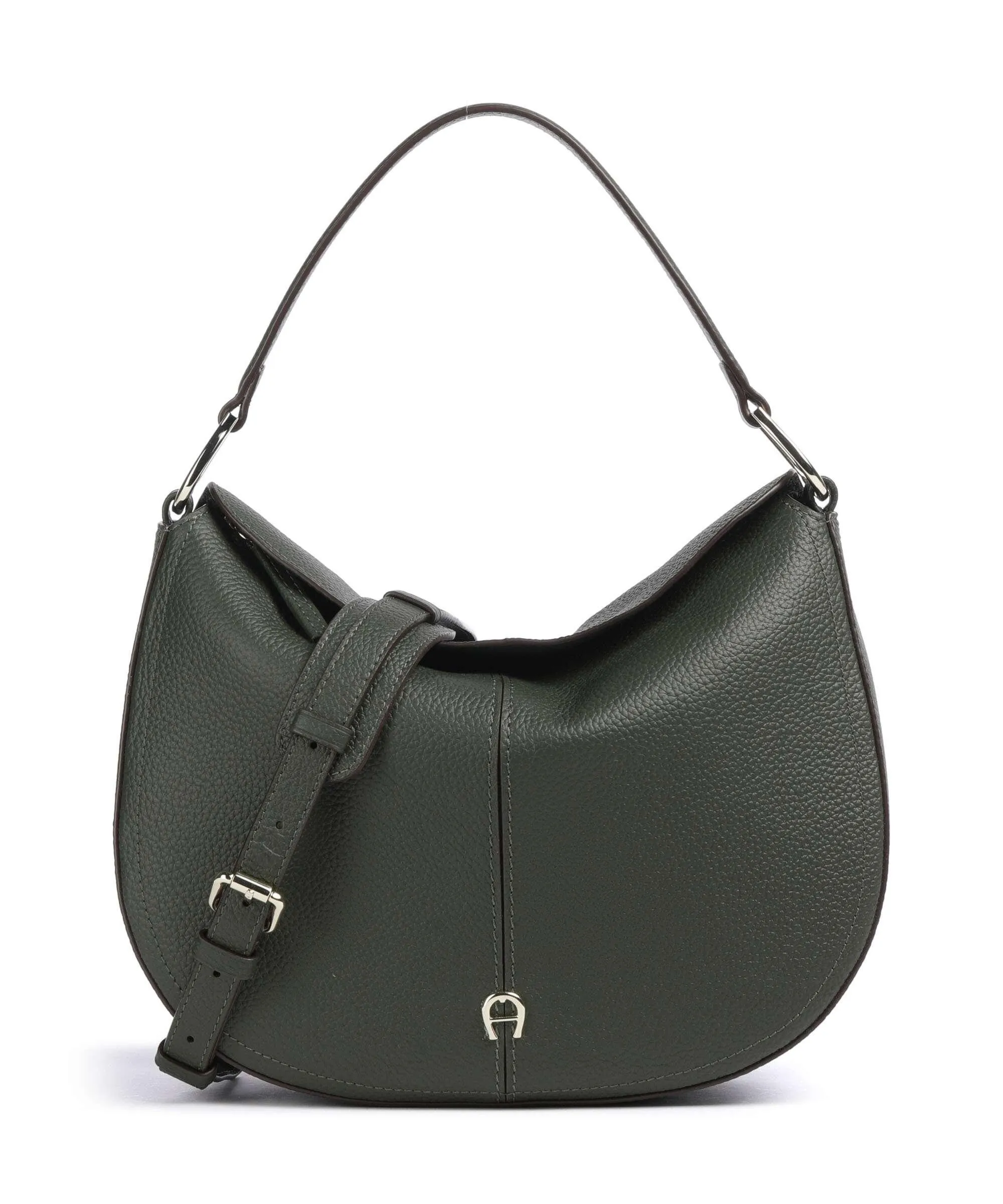  Aigner Savannah M Borsa hobo pelle di vacchetta grana verde scuro  