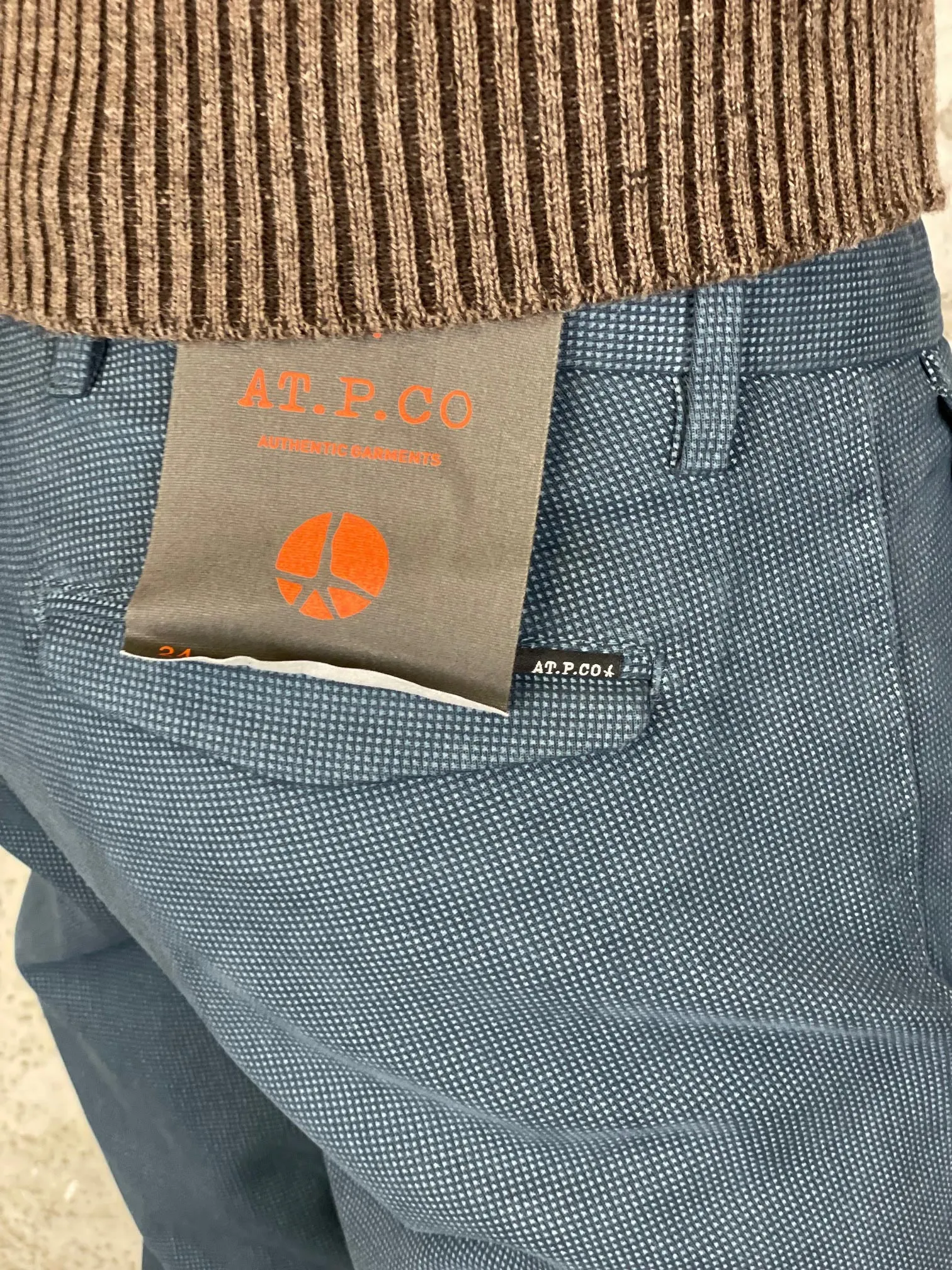 Atpco Pantalone Microfantasia Sasa Slim Oceano