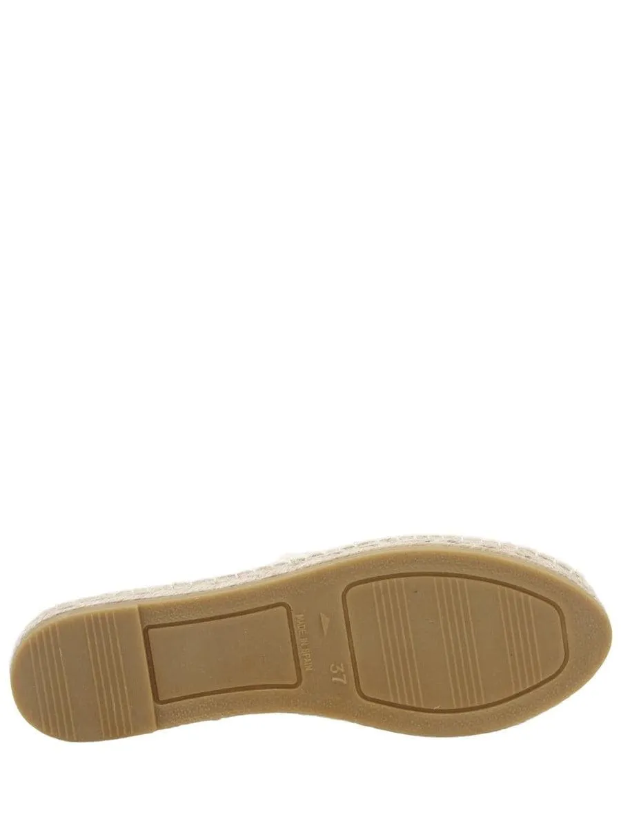 Beige canvas espadrillas con ricamo