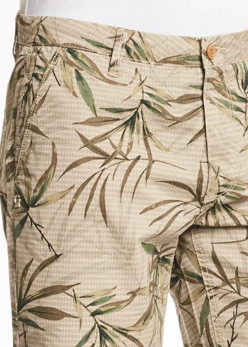 Bermuda chino con stampa tropicale