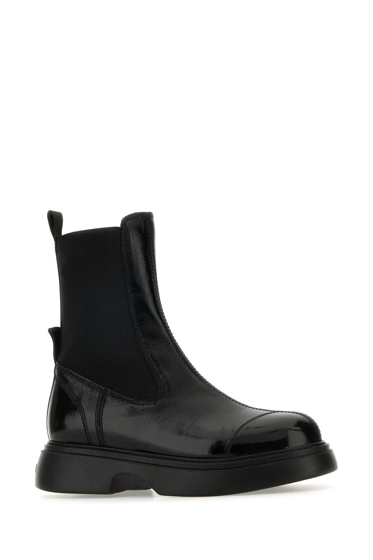 Black synthetic leather Chelsea ankle boots    