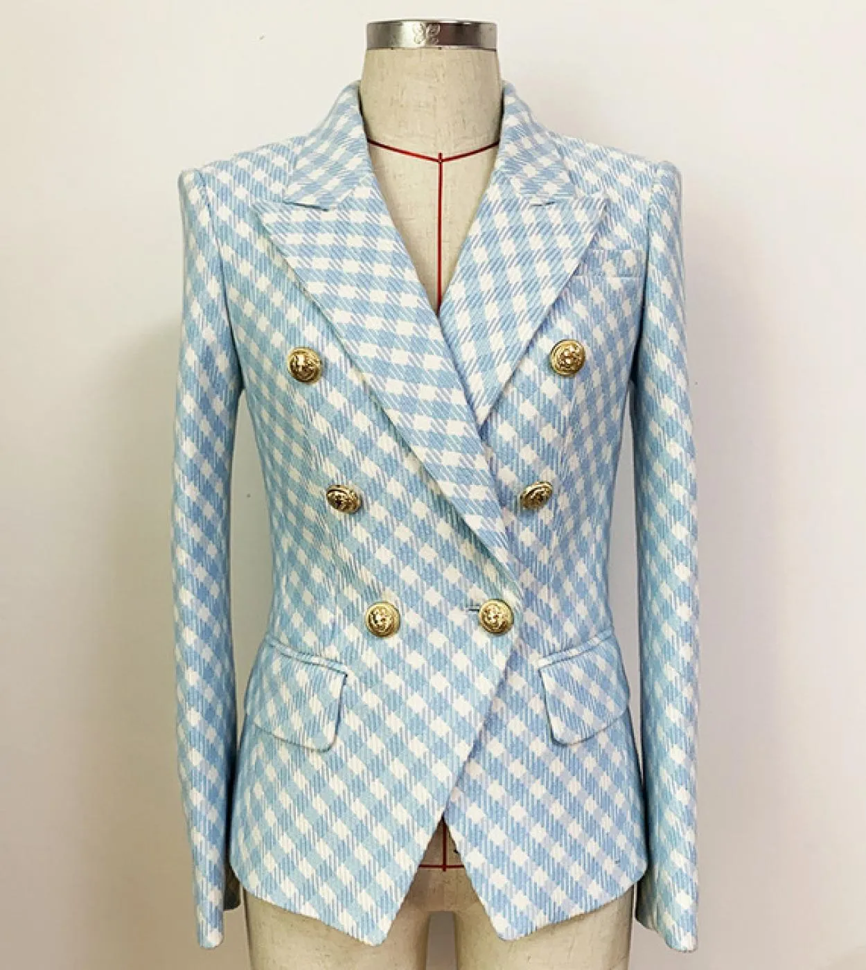 Blazer blu da donna Blazer a quadri blu da donna Blazer da donna blu scozzese