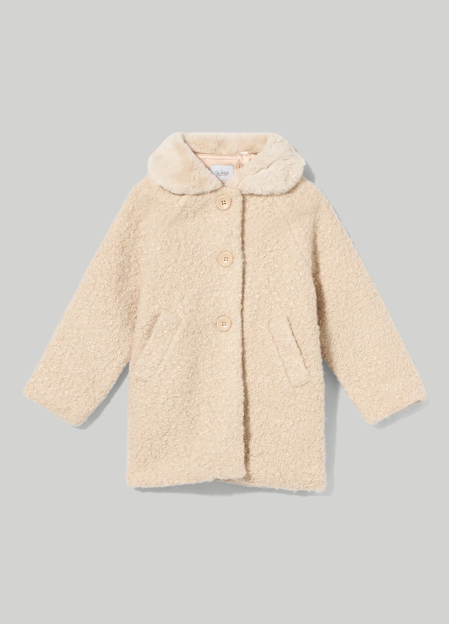 BLUKIDS  Cappotto teddy raglan bambina