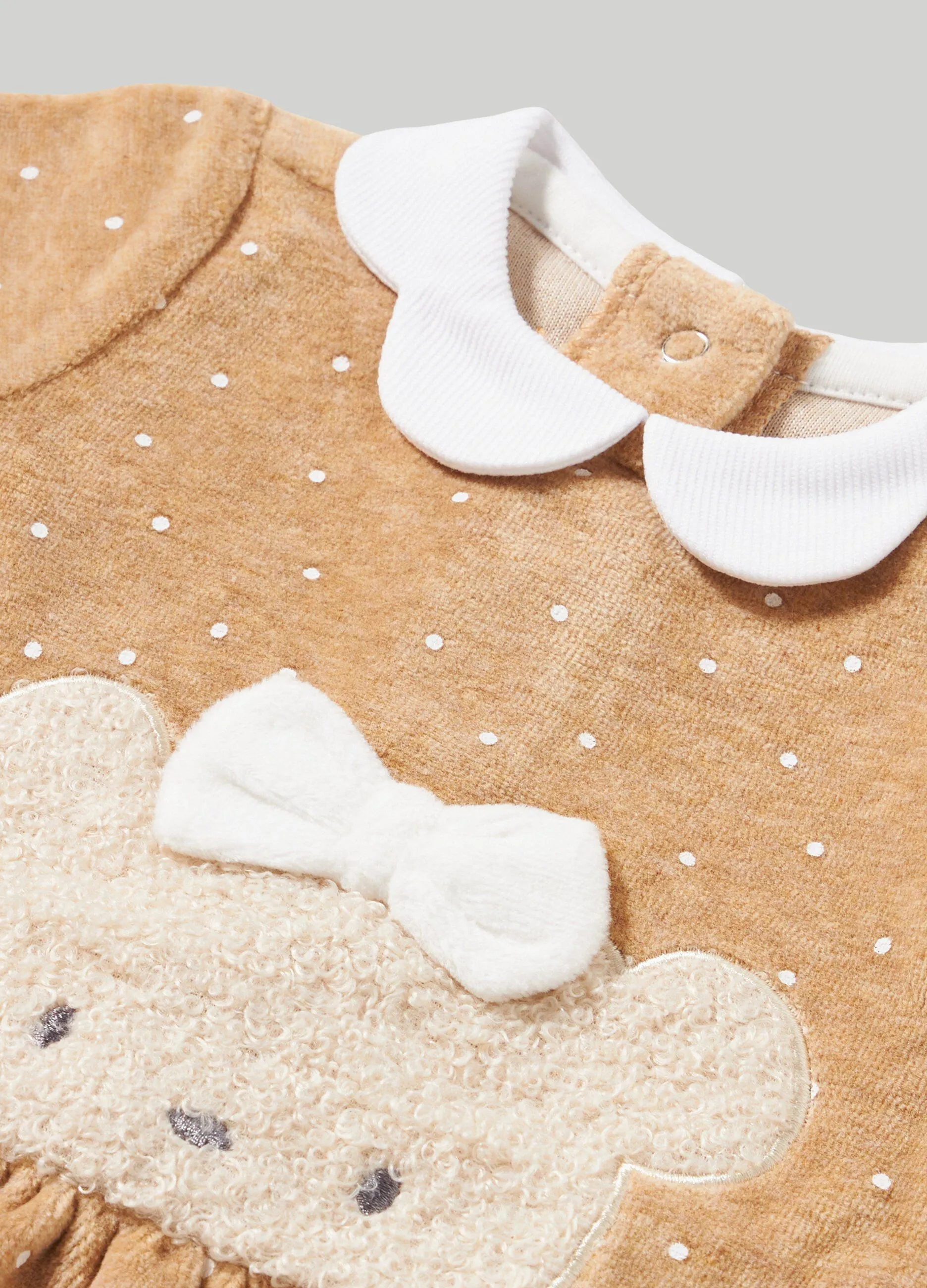 BLUKIDS  Vestito in ciniglia con stampa a pois neonata