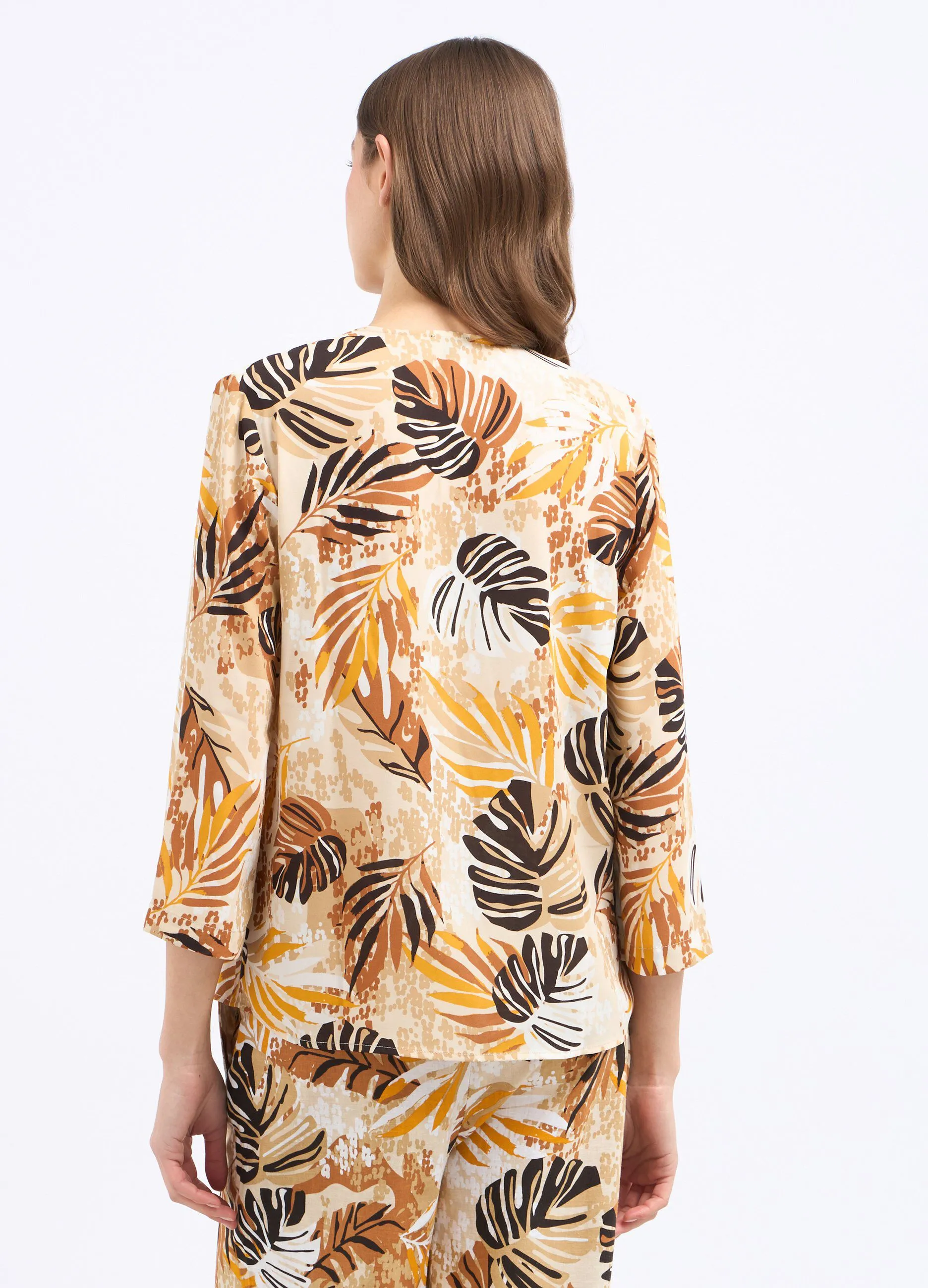 Blusa crepe foliage donna