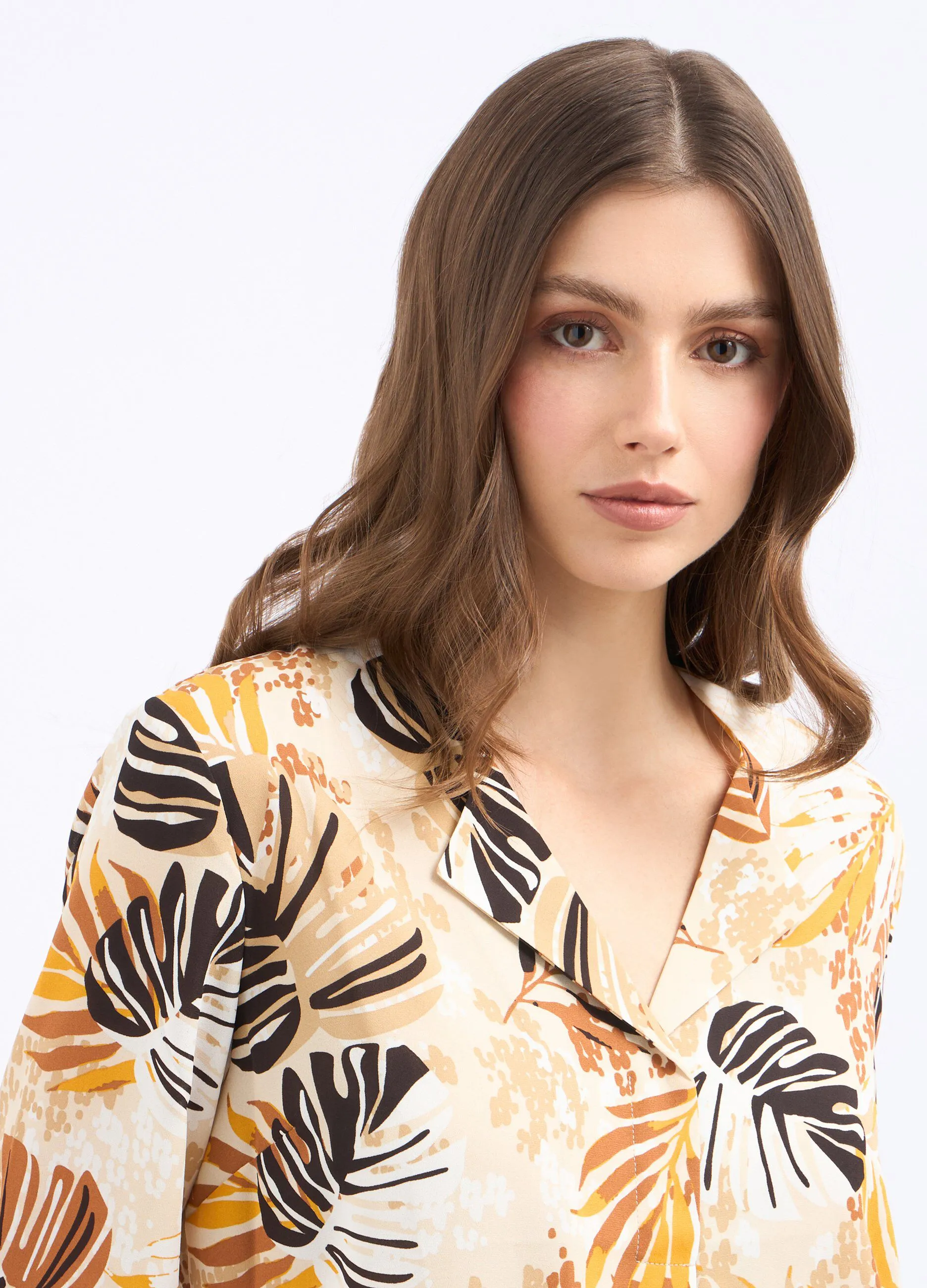 Blusa crepe foliage donna