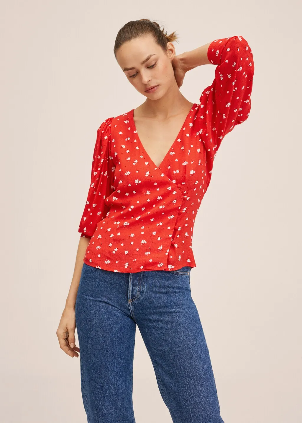 Blusa incrociata bottoni