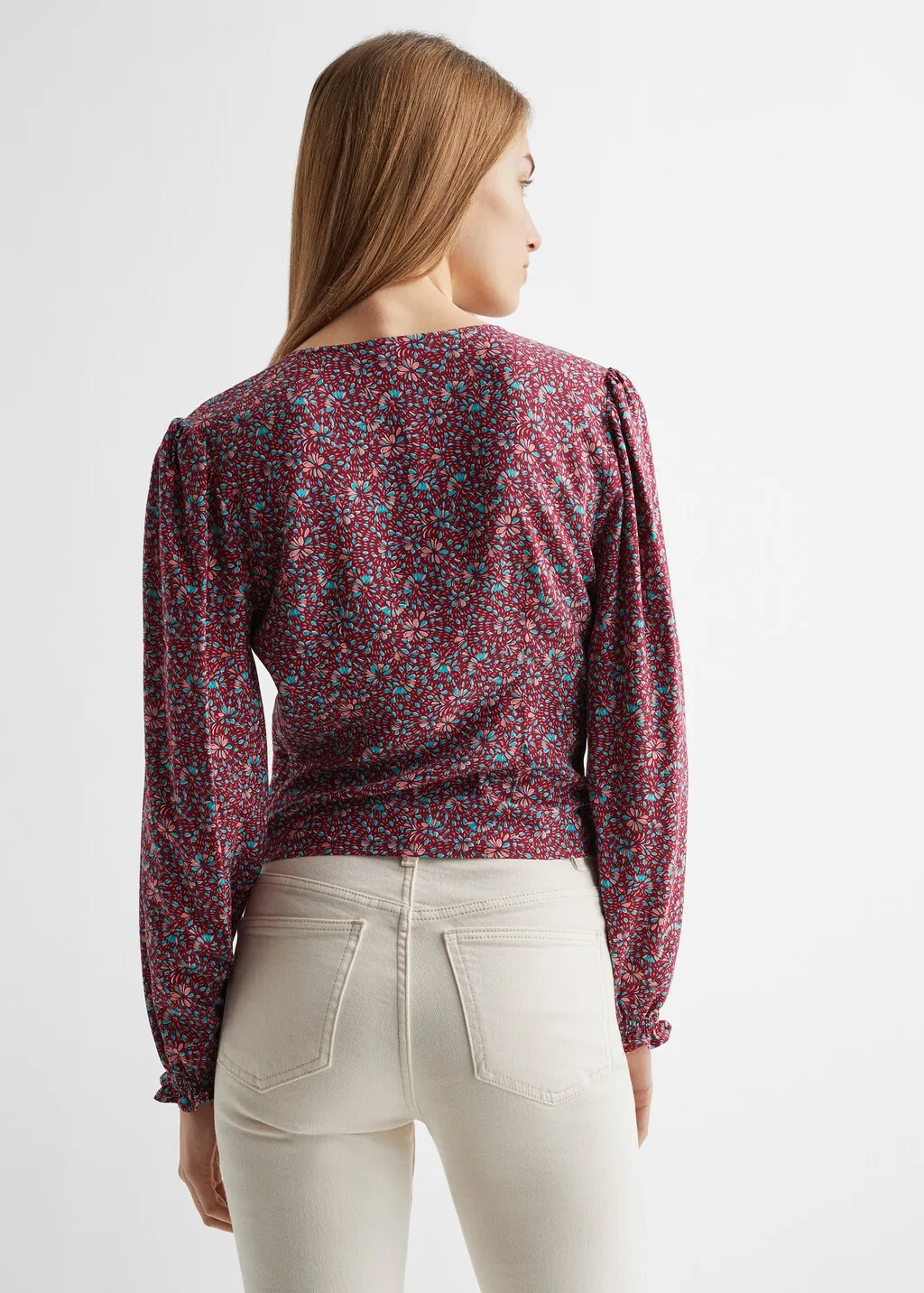 Blusa stampata increspata