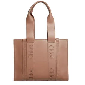 CHLOE  Borsa Woody in pelle beige