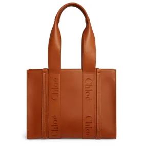 CHLOE  Borsa Woody in pelle marrone