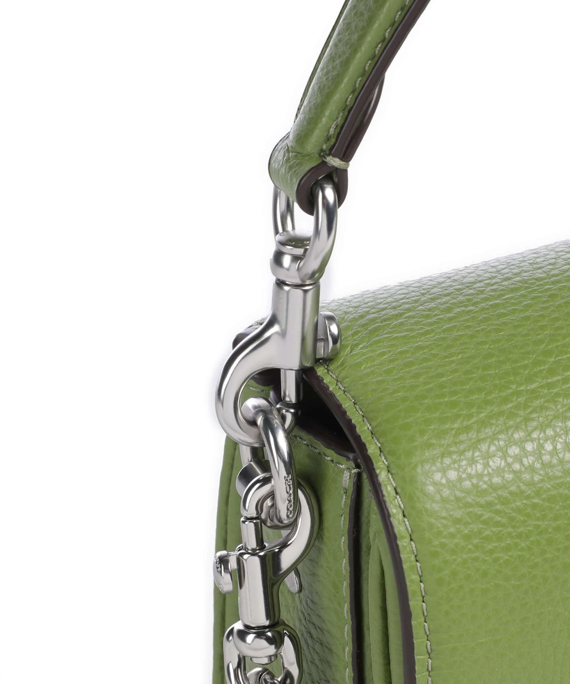  Coach Cassie 19 Borsa a spalla pelle granulata verde  