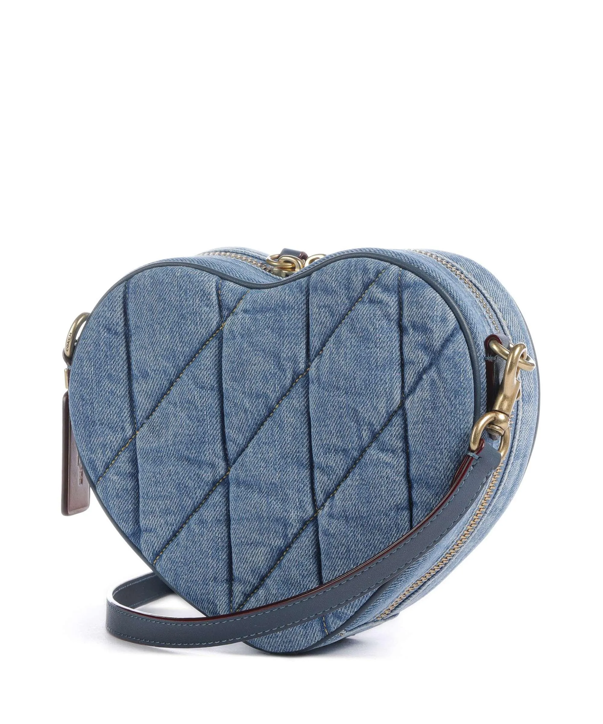  Coach Quilted Heart Borsa a tracolla tissu jeans  