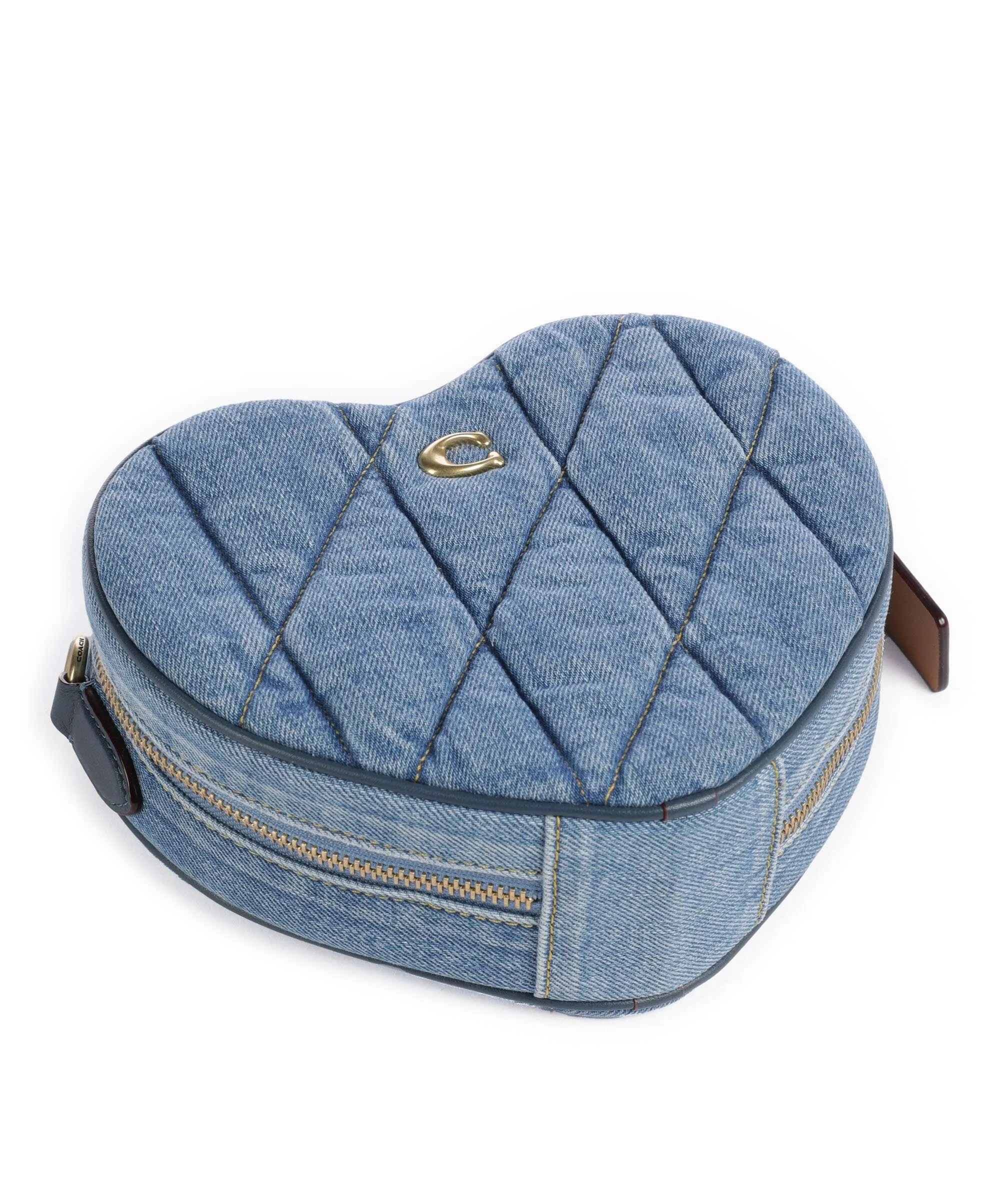  Coach Quilted Heart Borsa a tracolla tissu jeans  