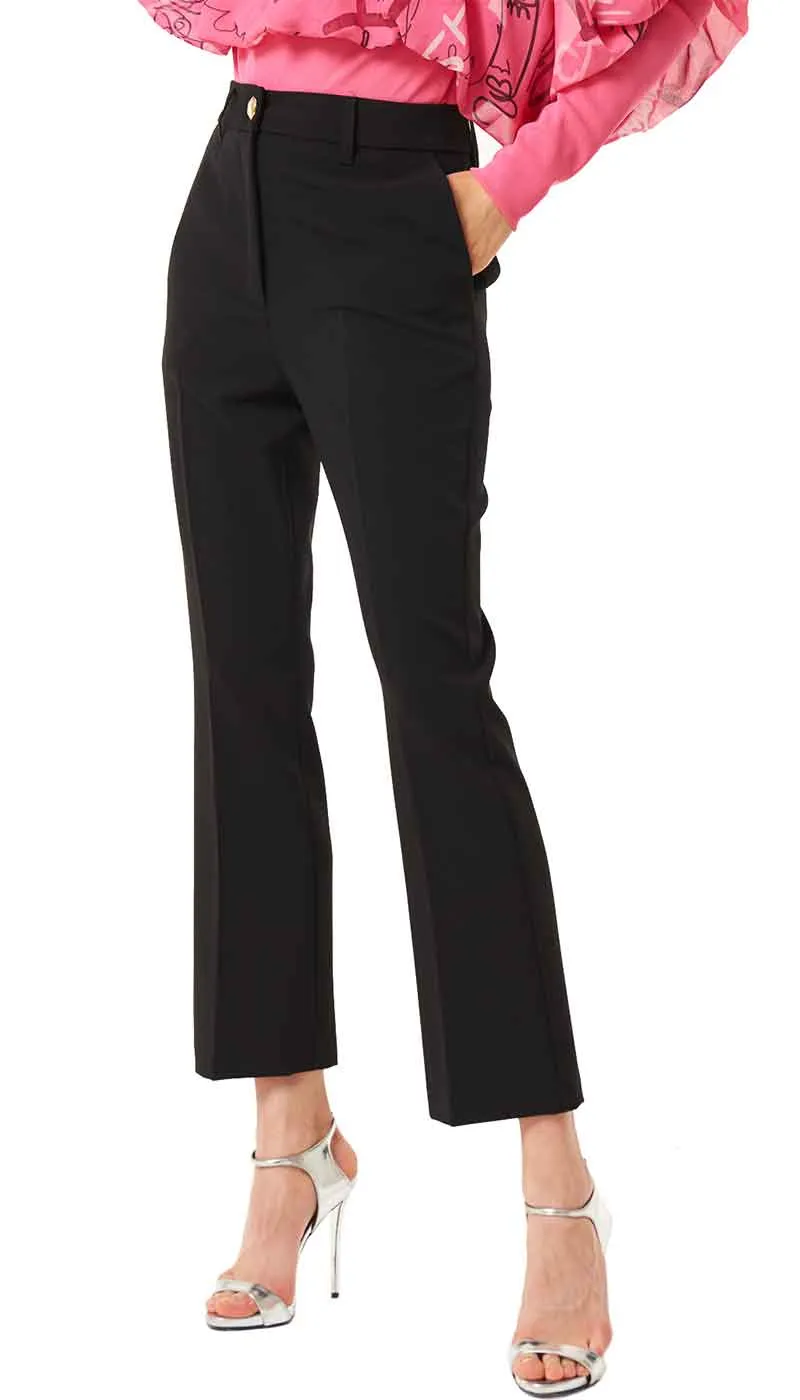 Denny Rose Pantalone donna nero leggermente svasato