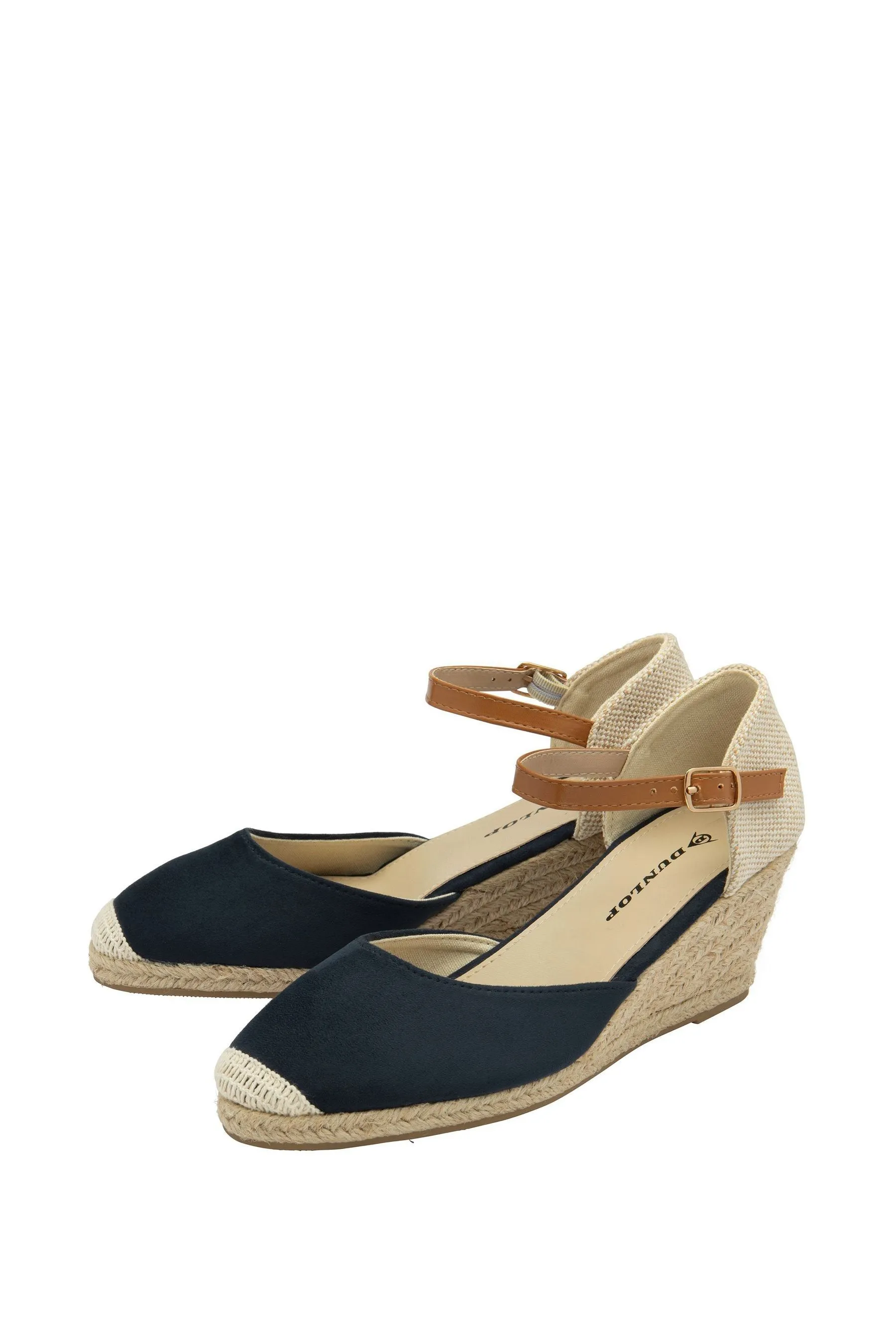 Dunlop - Scarpe stile espadrillas con zeppa    