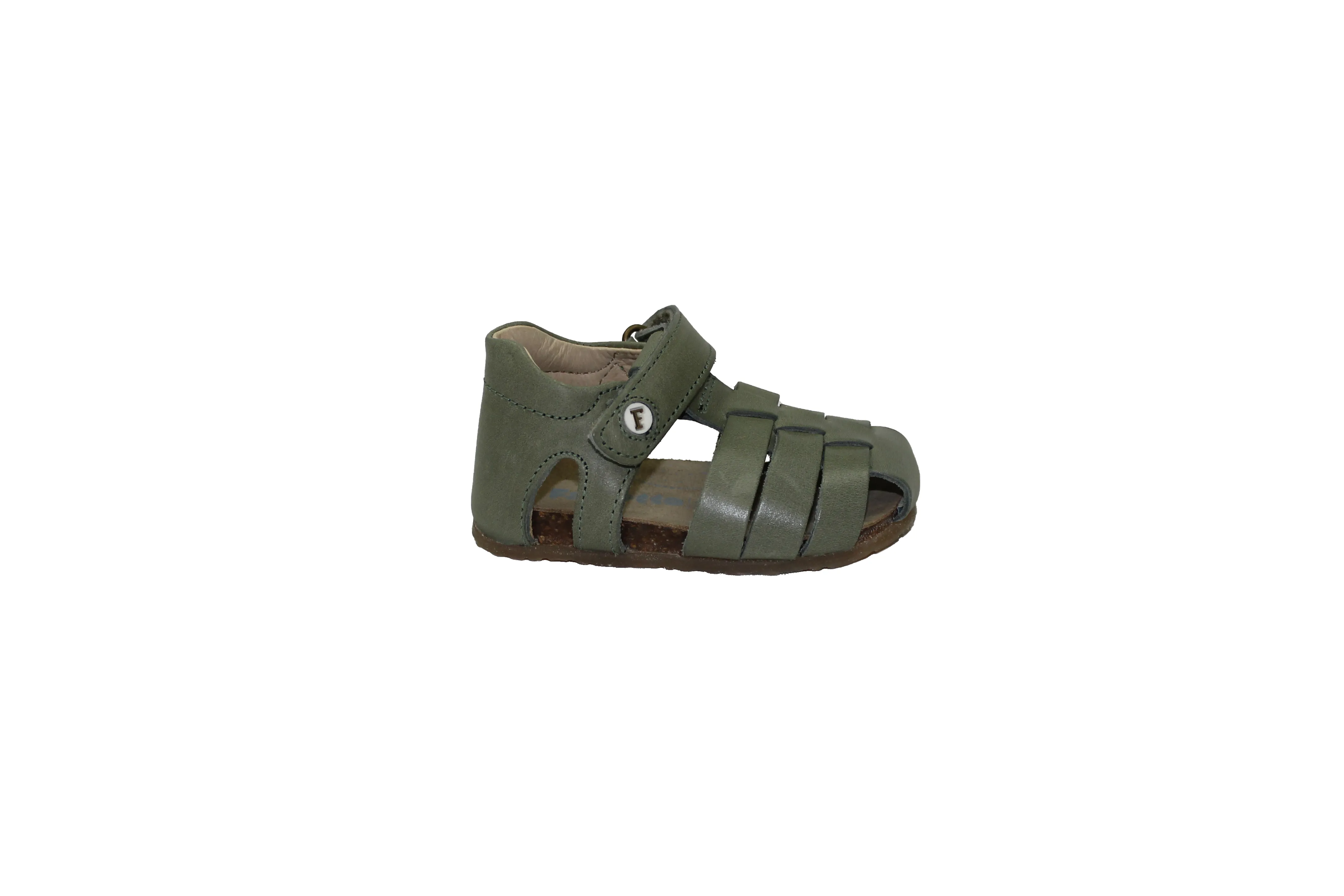 FALCOTTO ALBY 0736 sage verde scarpe sandalo bambino tallone punta chiusa pelle strappo