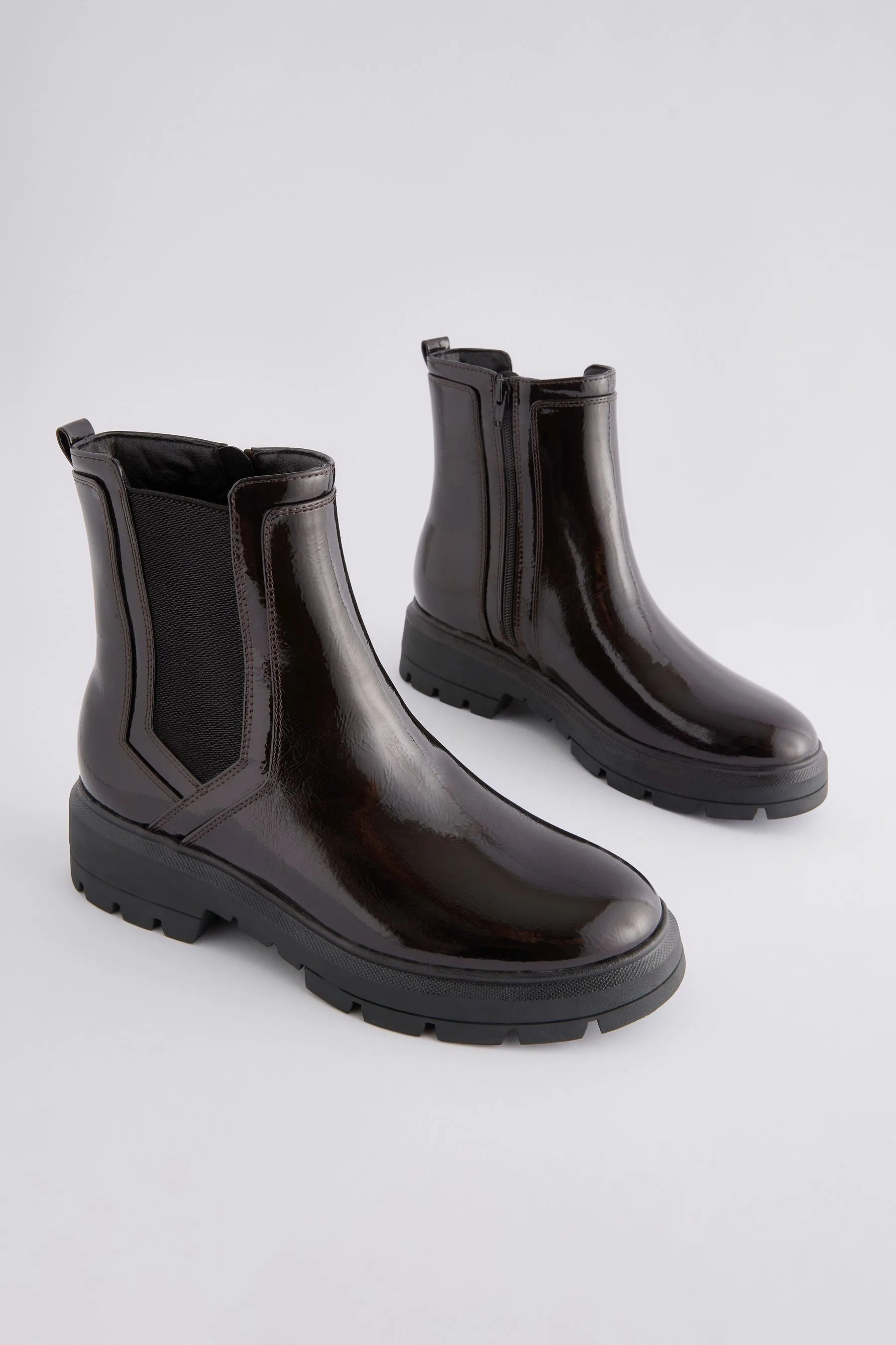 Forever Comfort® Patent Chelsea Boots    