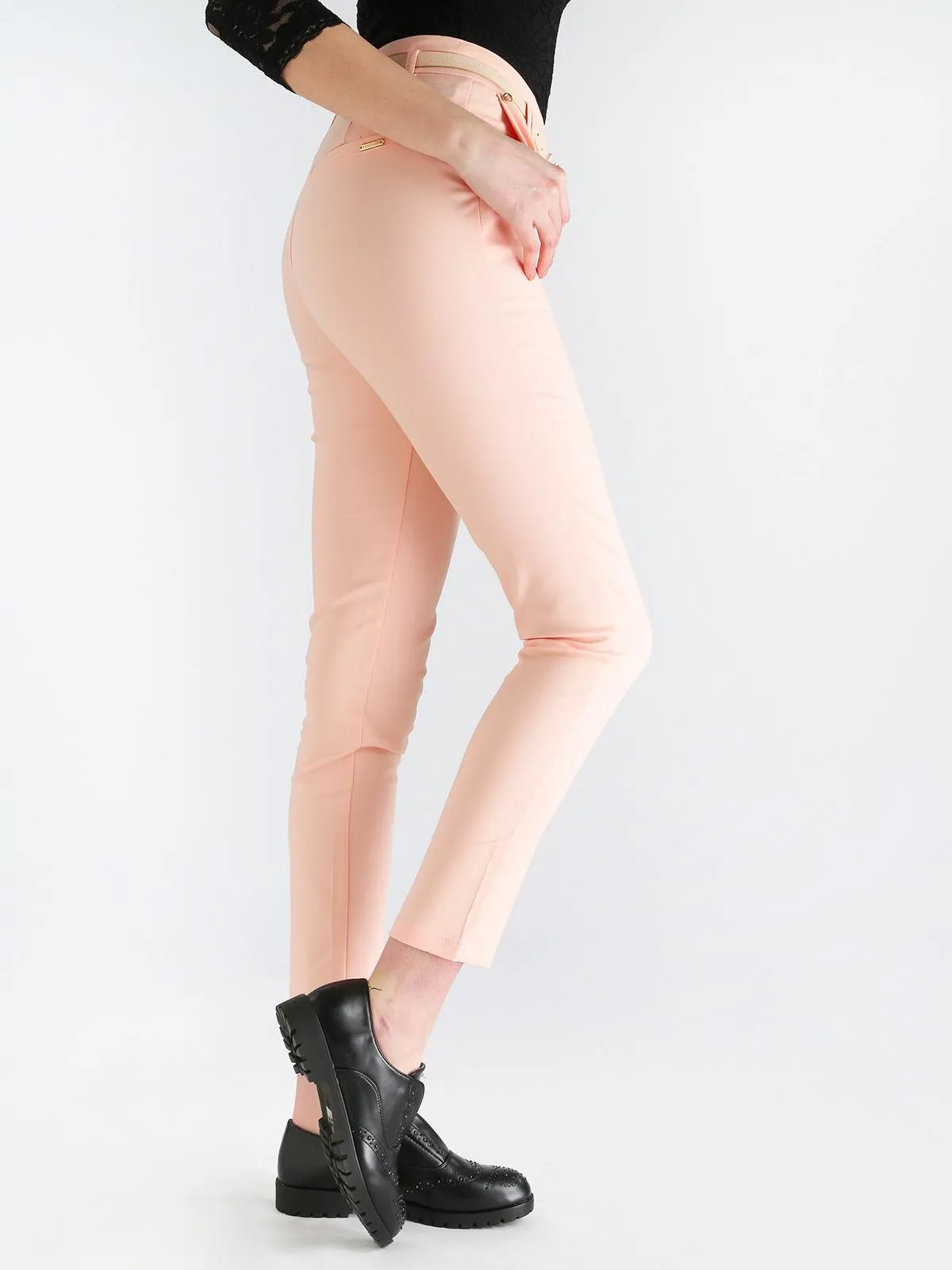 Freesia Pantalon cigarette classique  Rose