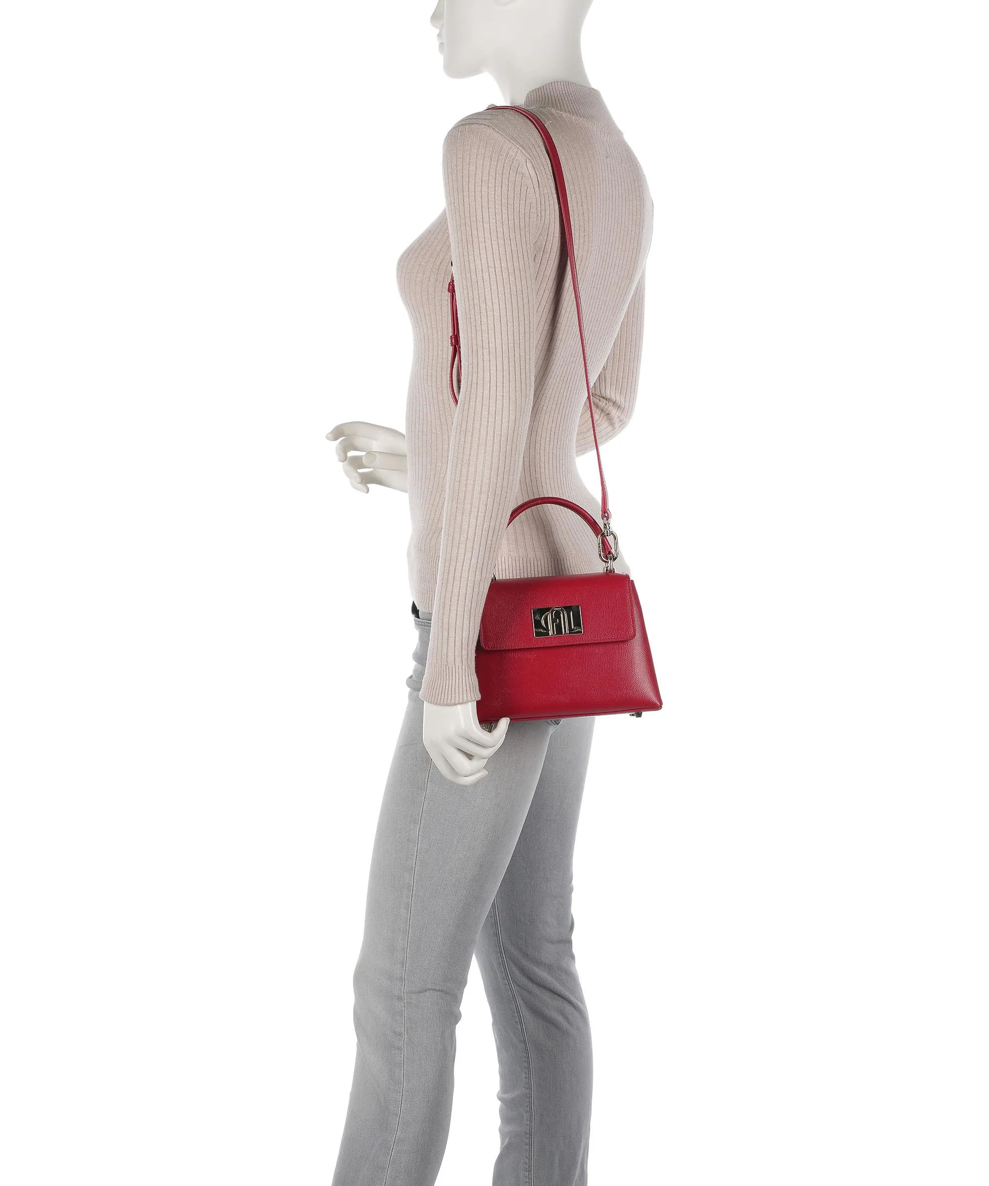  Furla 1927 Mini Borsa a tracolla pelle granulata rosso  