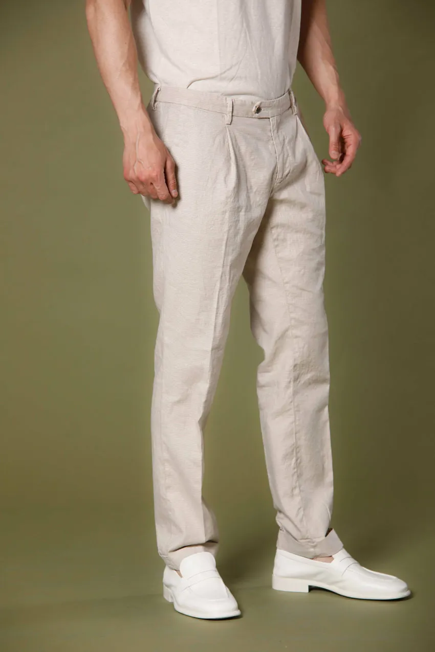 Genova Style pantalon chino homme en batavia de lin et coton  régulière