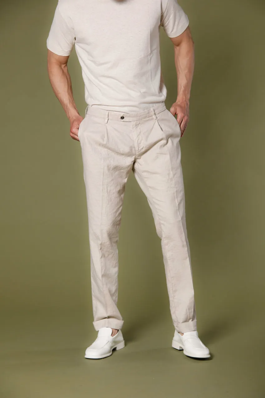 Genova Style pantalon chino homme en batavia de lin et coton  régulière