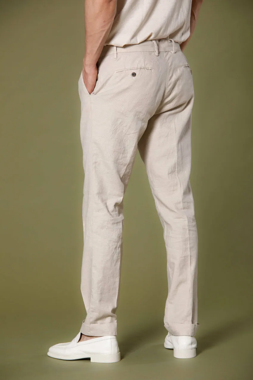 Genova Style pantalon chino homme en batavia de lin et coton  régulière