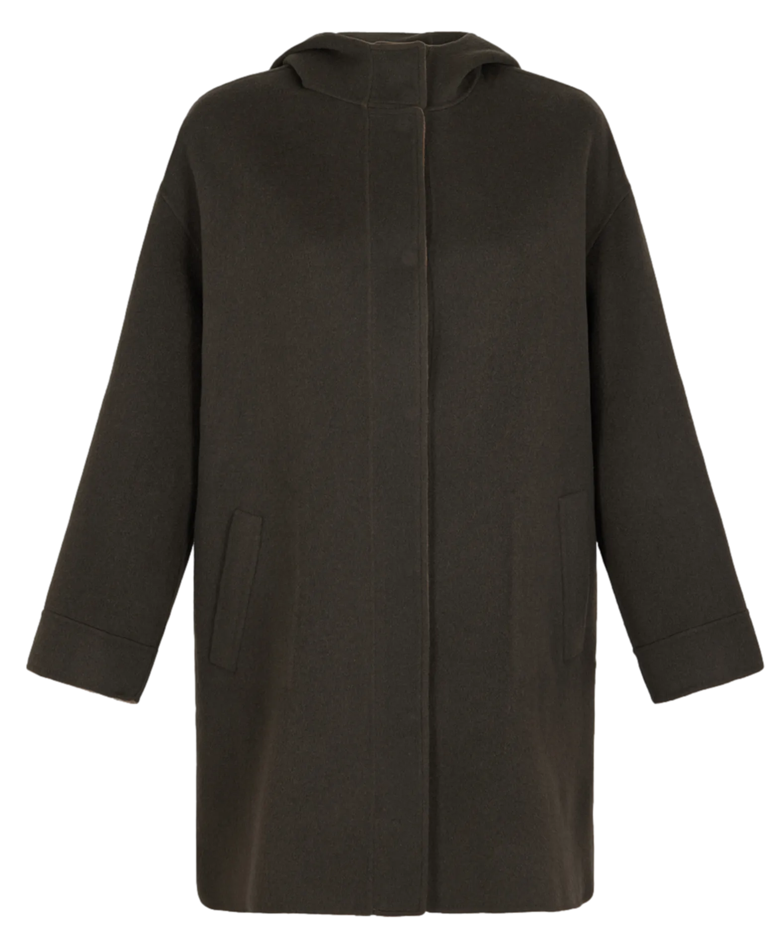  GERARD DAREL   LANE - Cappotto a collo alto reversibile in lana | Kaki