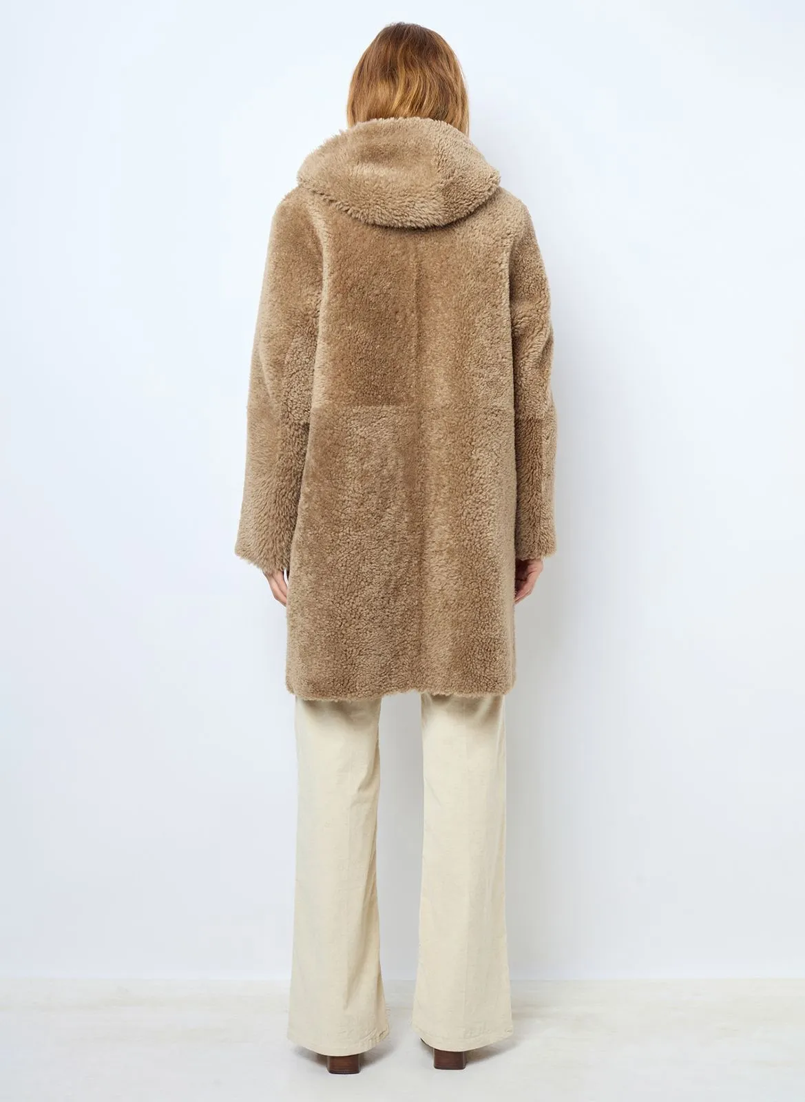  GERARD DAREL   LELIE - Cappotto con collo alto in shearling | Beige