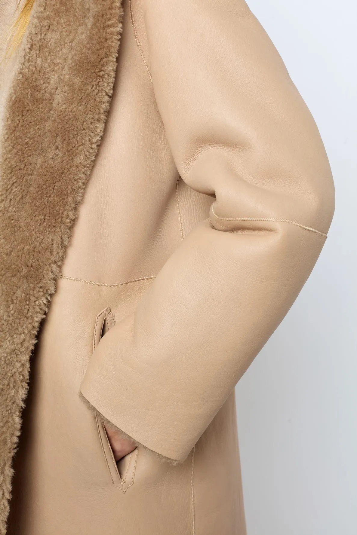  GERARD DAREL   LELIE - Cappotto con collo alto in shearling | Beige