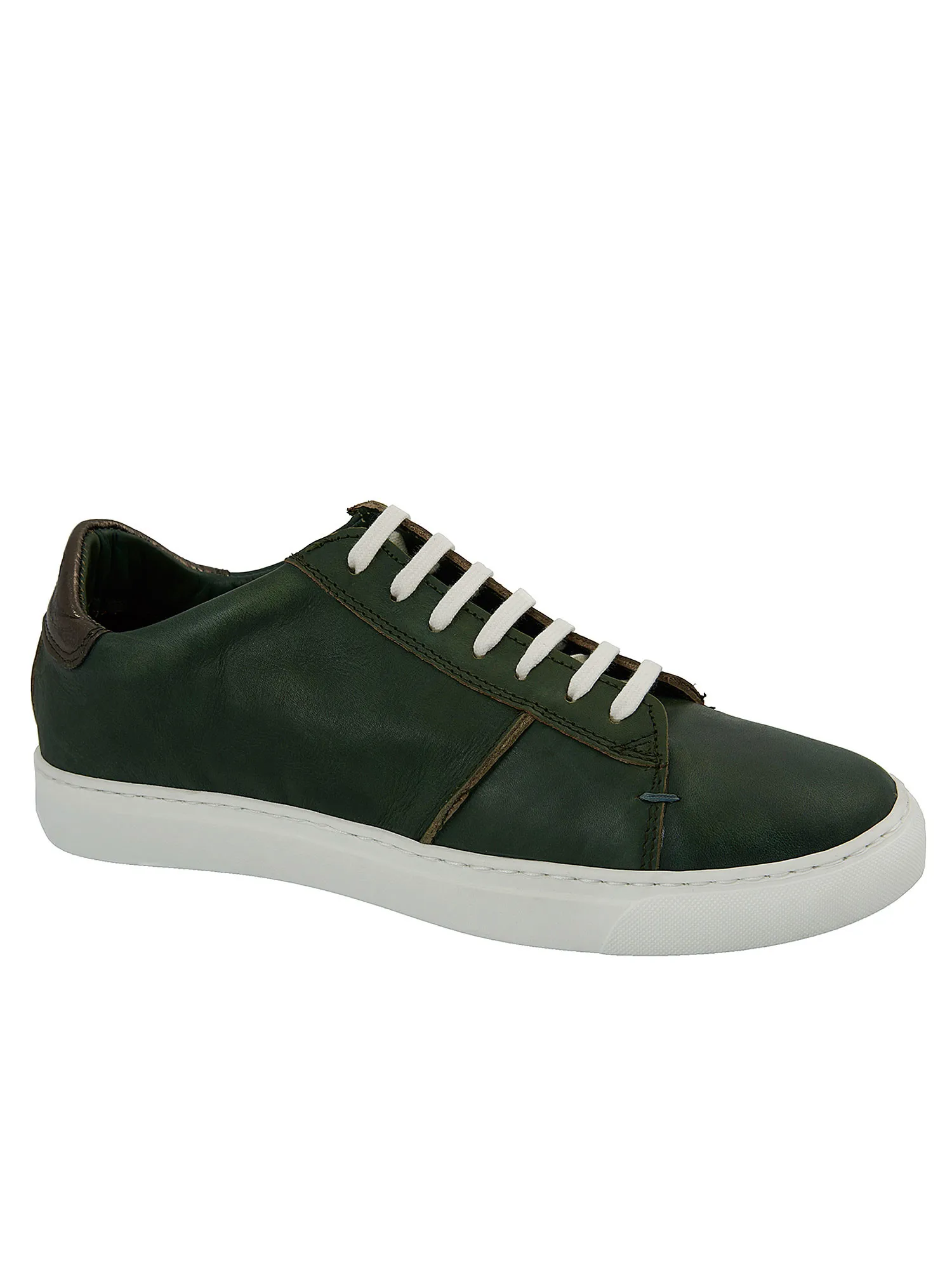 Green leather sneaker