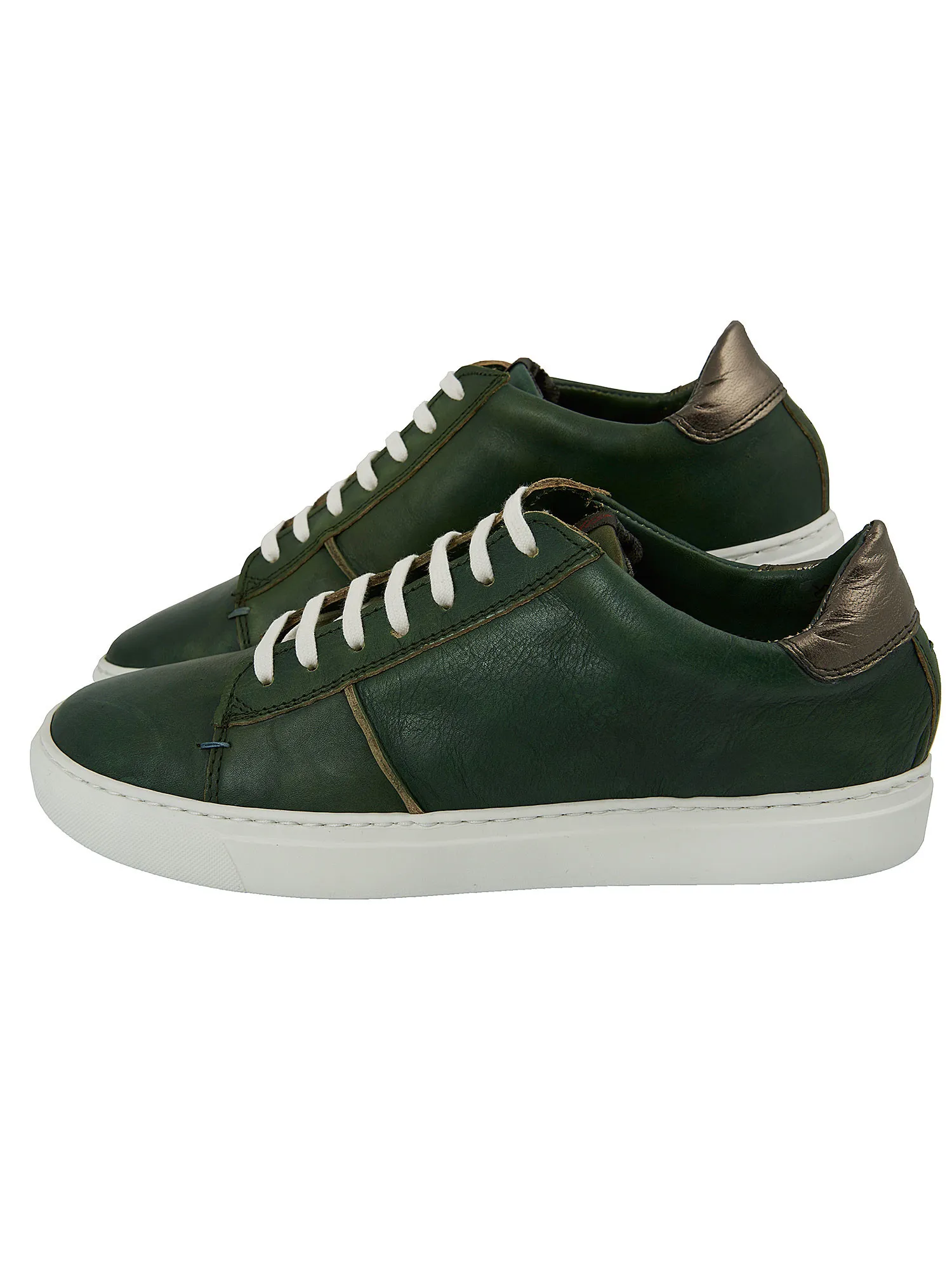 Green leather sneaker