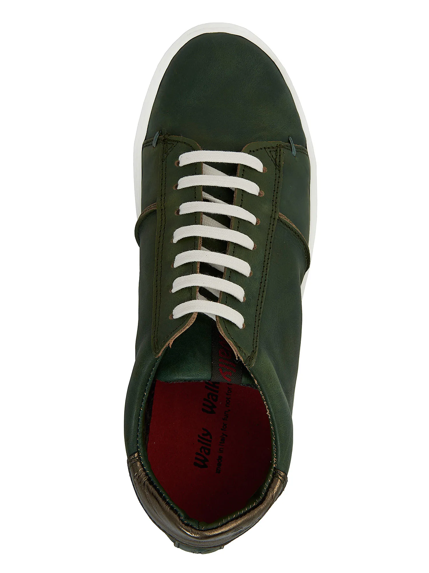 Green leather sneaker