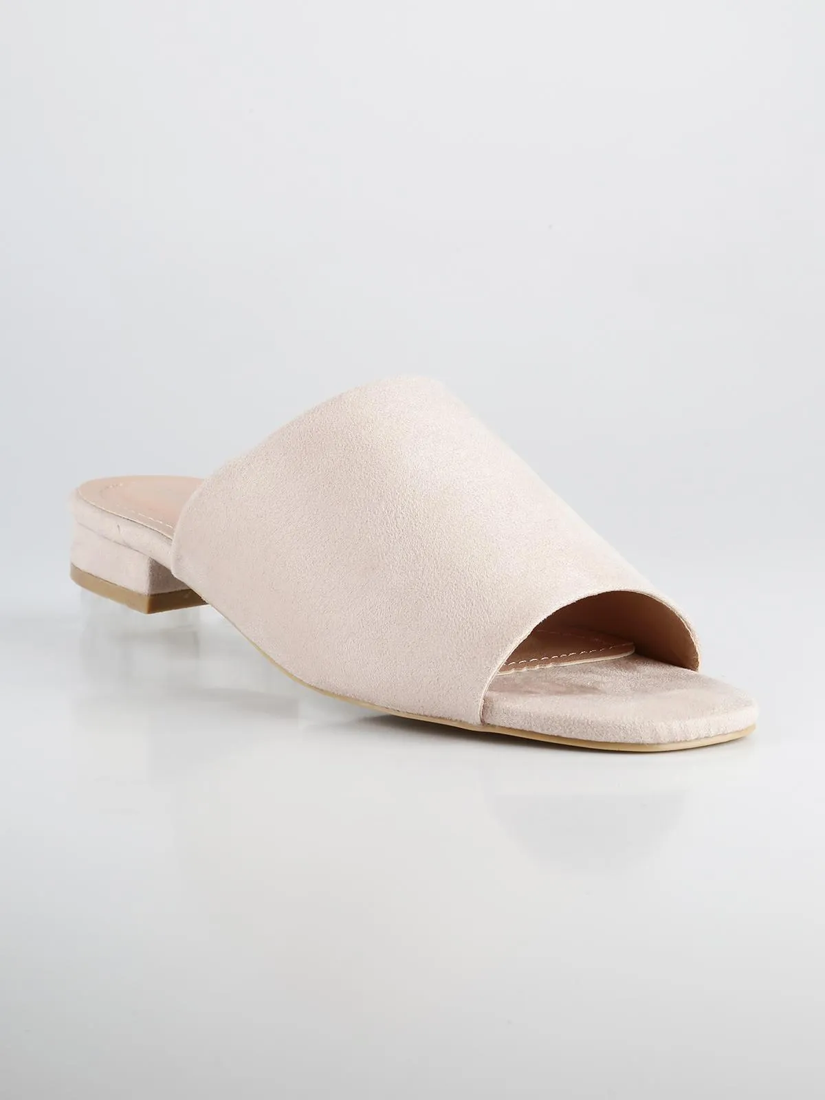 Ideal Shoes Mules basses à popeline  beige