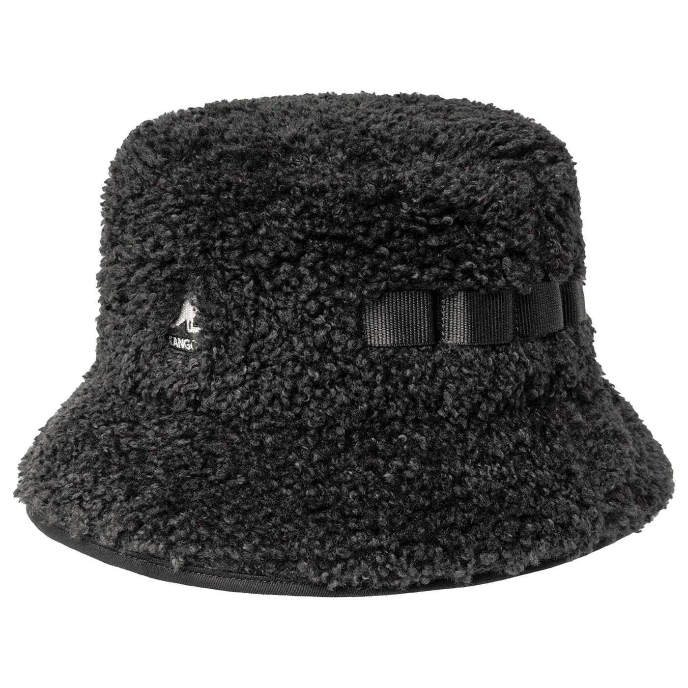 Kangol Faux Shearling Utility Bucket Black - Cappello Nero    