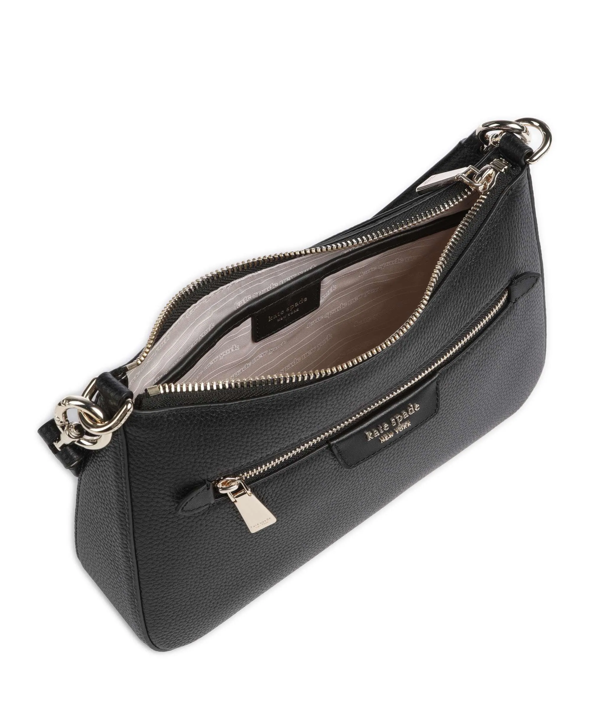  Kate Spade New York Hudson Borsa a spalla pelle di vacchetta grana nero  