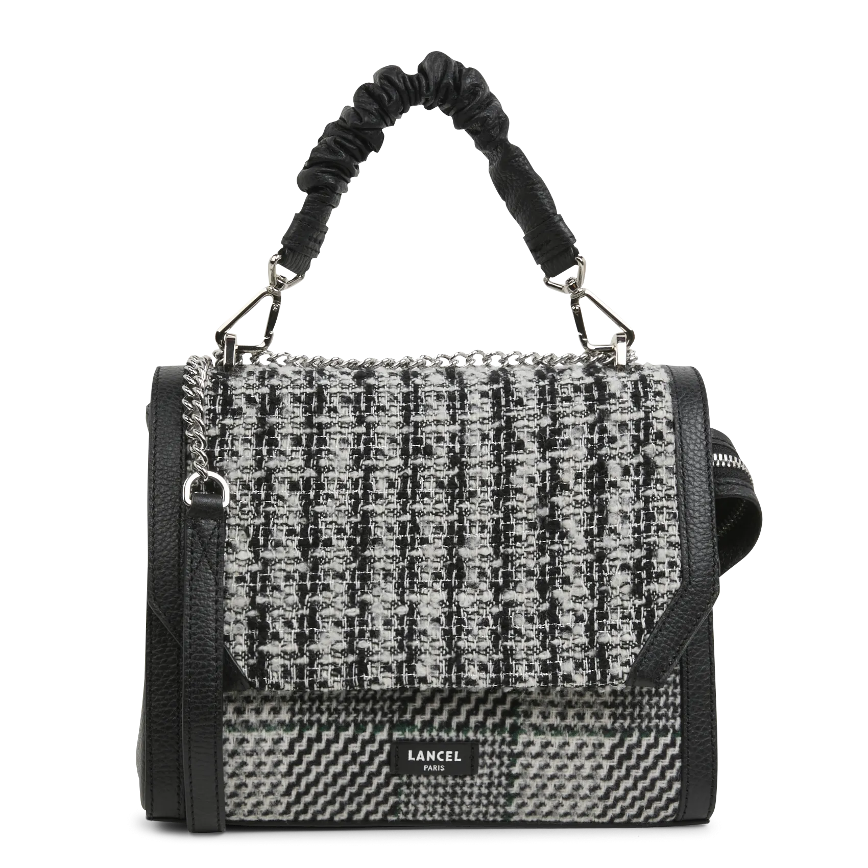  LANCEL   NINON M - Borsa a tracolla effetto tweed in pelle | Bianco