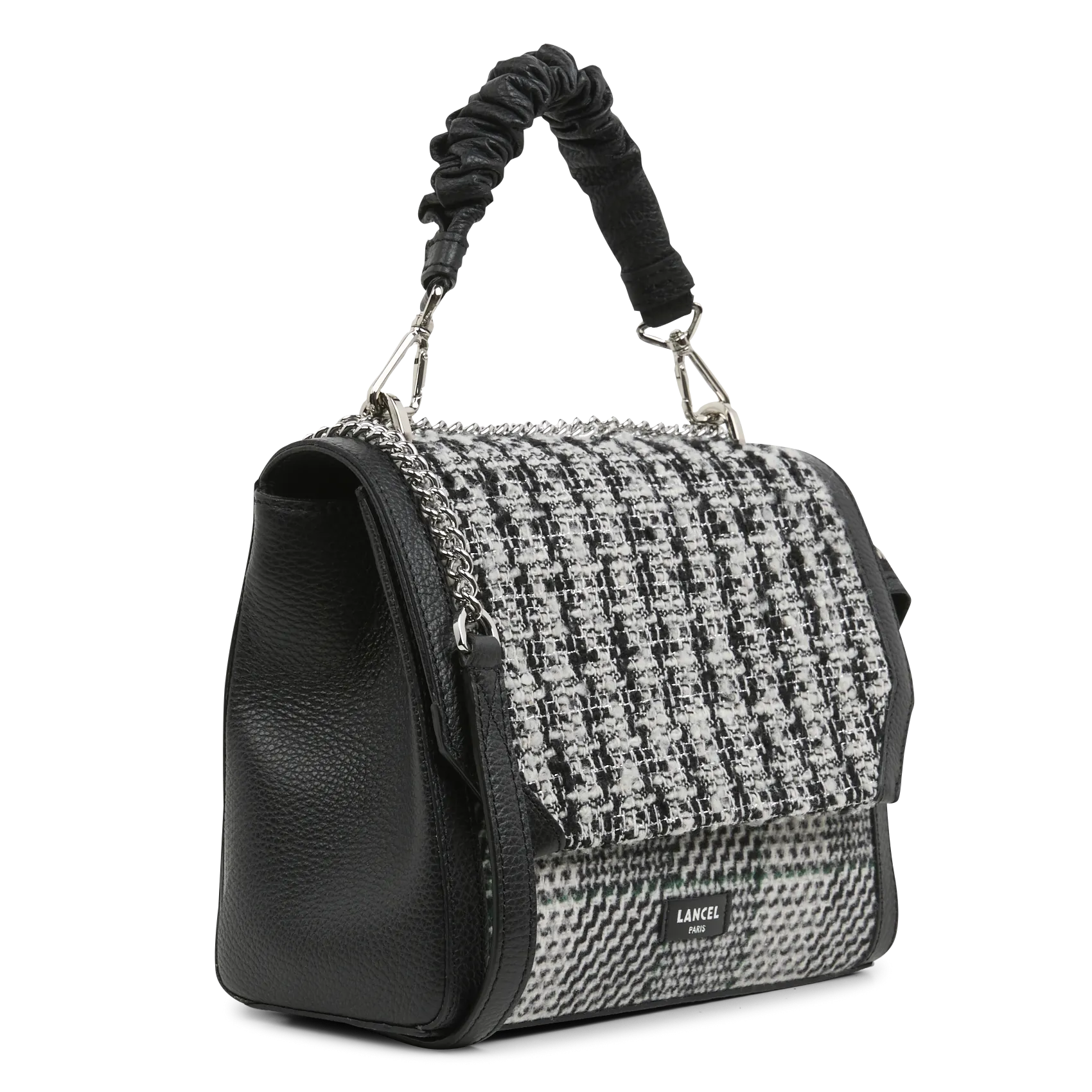  LANCEL   NINON M - Borsa a tracolla effetto tweed in pelle | Bianco