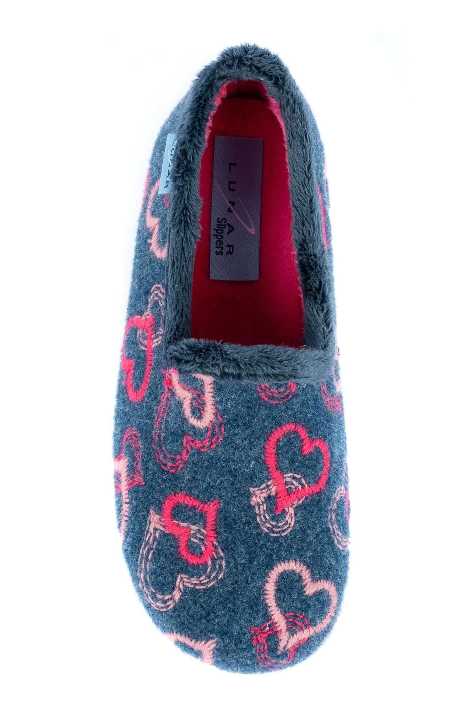 Lunar Blu - Pantofole con cuore