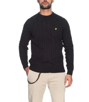 Lyle & Scott Maglione Girocollo Uomo Mod. KN732 LANATRECCIA W155 Black