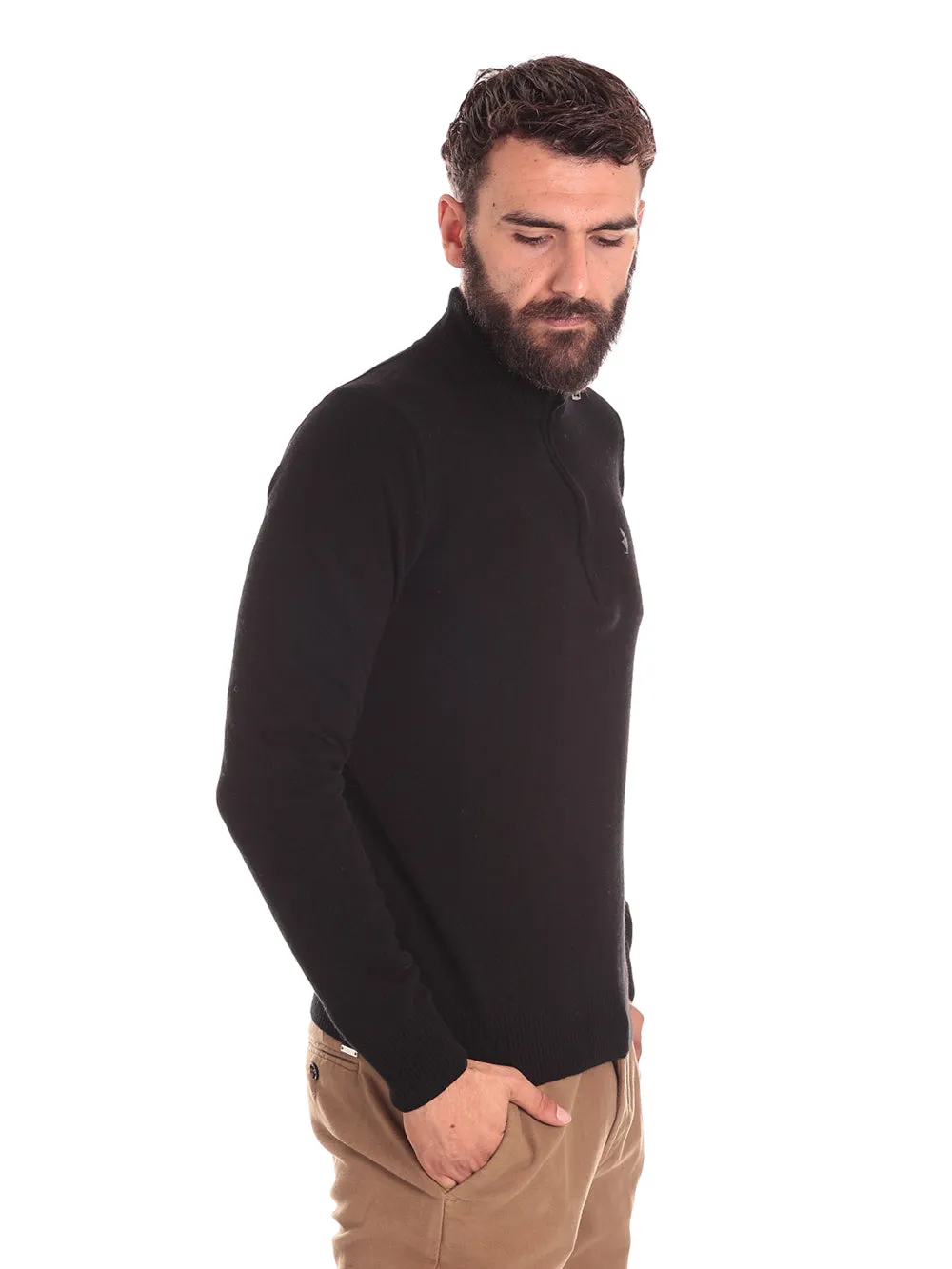 MCS Uomo Maglione Collo Alto MCS-M-K-07003-019 Nero