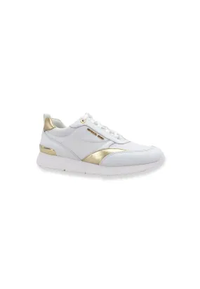 MICHAEL KORS Allie Stride Trainer Sneaker Donna Bianco Optic PlGold 43T2ALFS1D