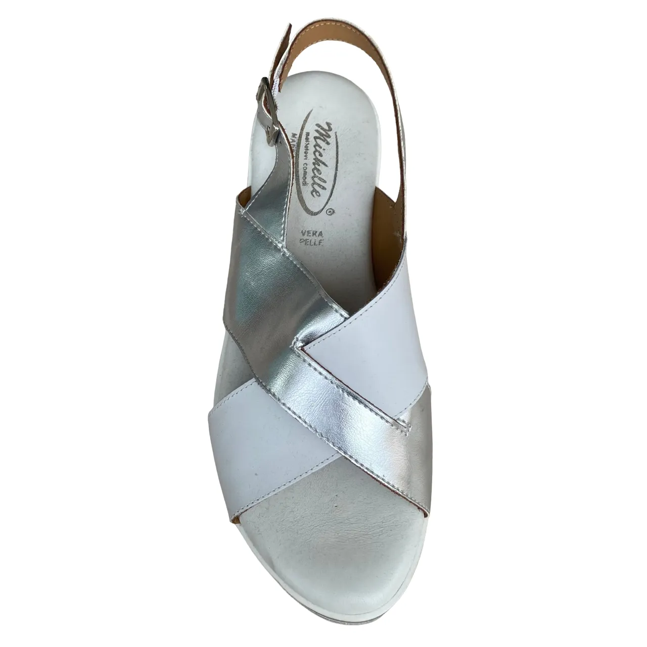 Michelle women's sandal with crossed straps and soft insole OARA1120 white