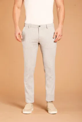 Milano City String pantalon chino pour homme en coton effet laine coupe extra slim, 