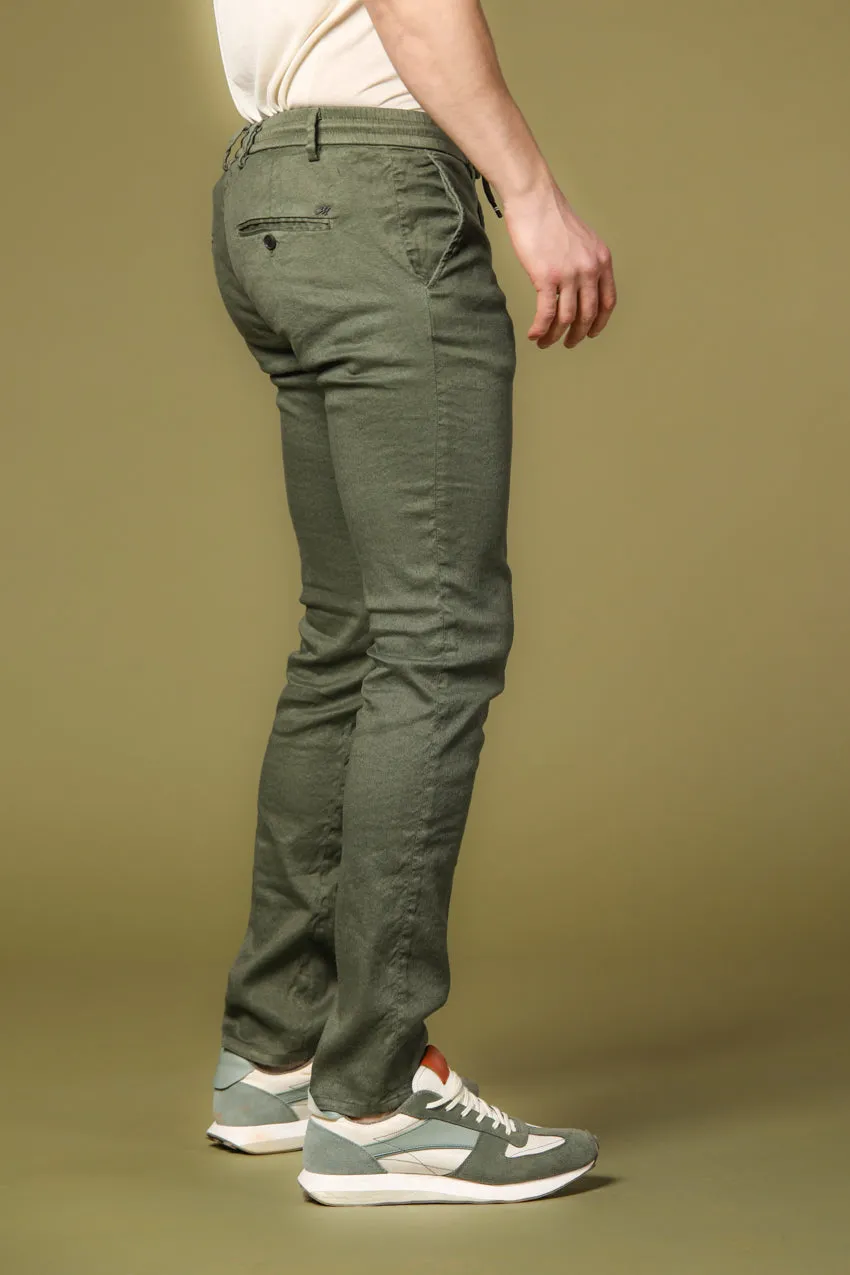 Milano Jogger pantalon chino jogger homme en lin et coton extra slim