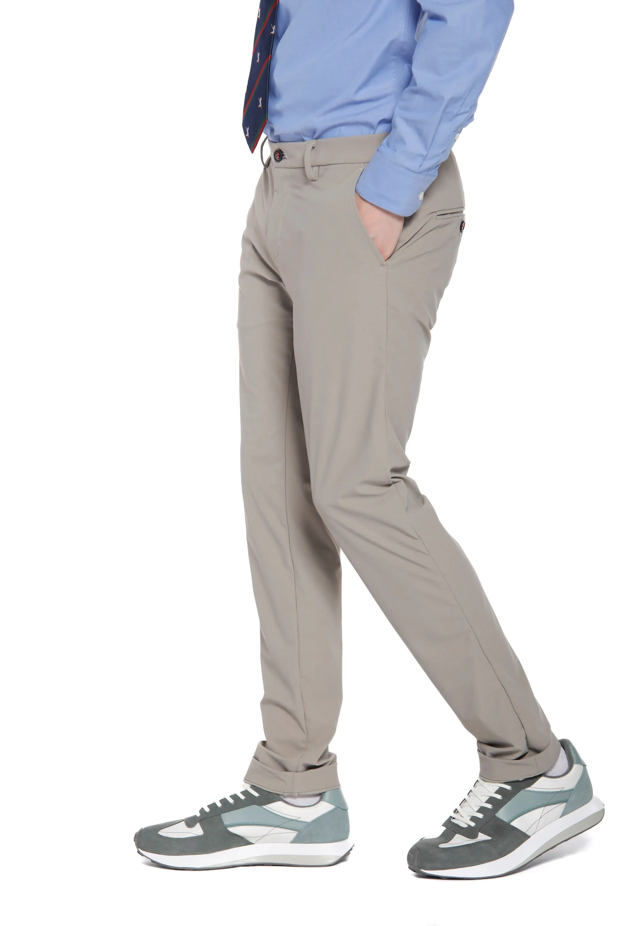 Milano Style Dynamic pantalon chino jogger homme en jersey super technique extra slim