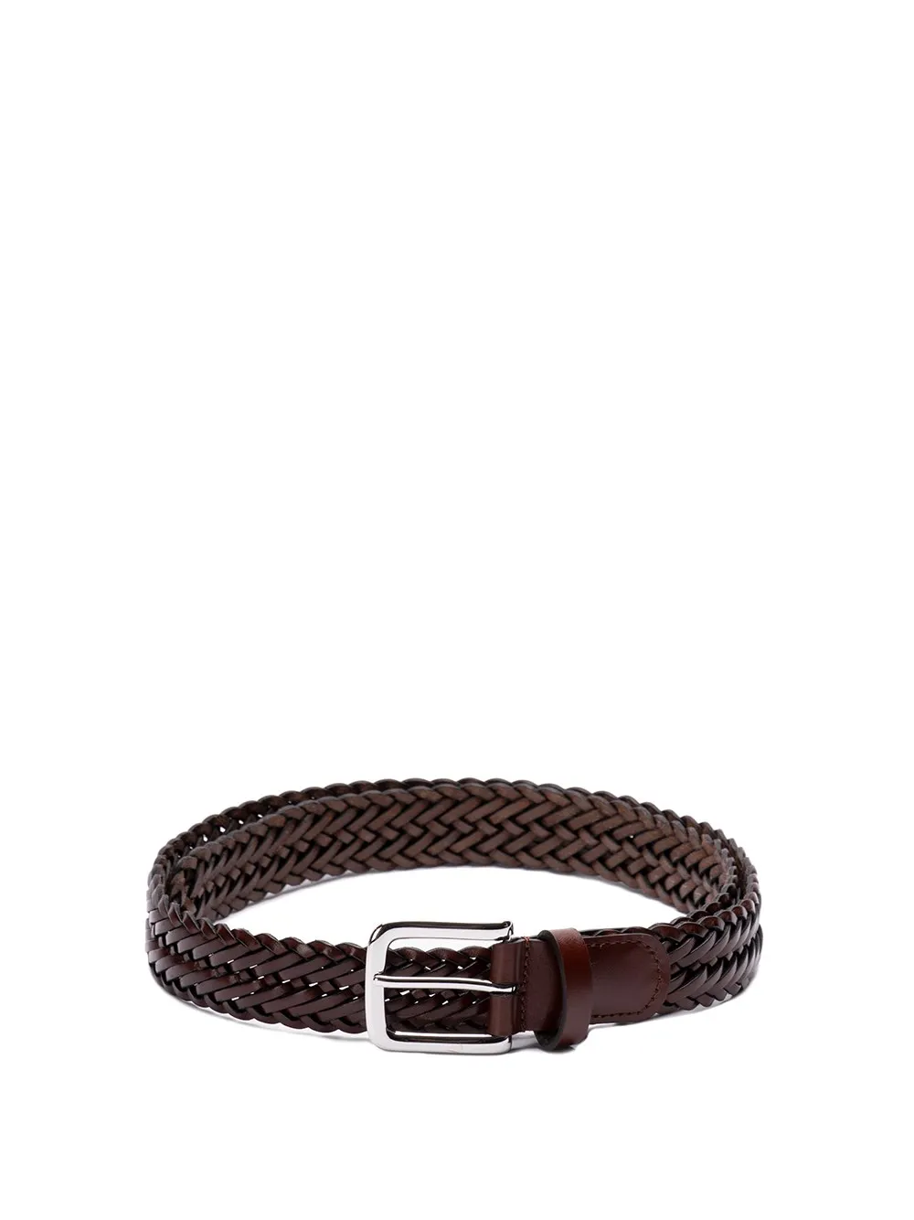 Narrow Woven Leather Casual Belt