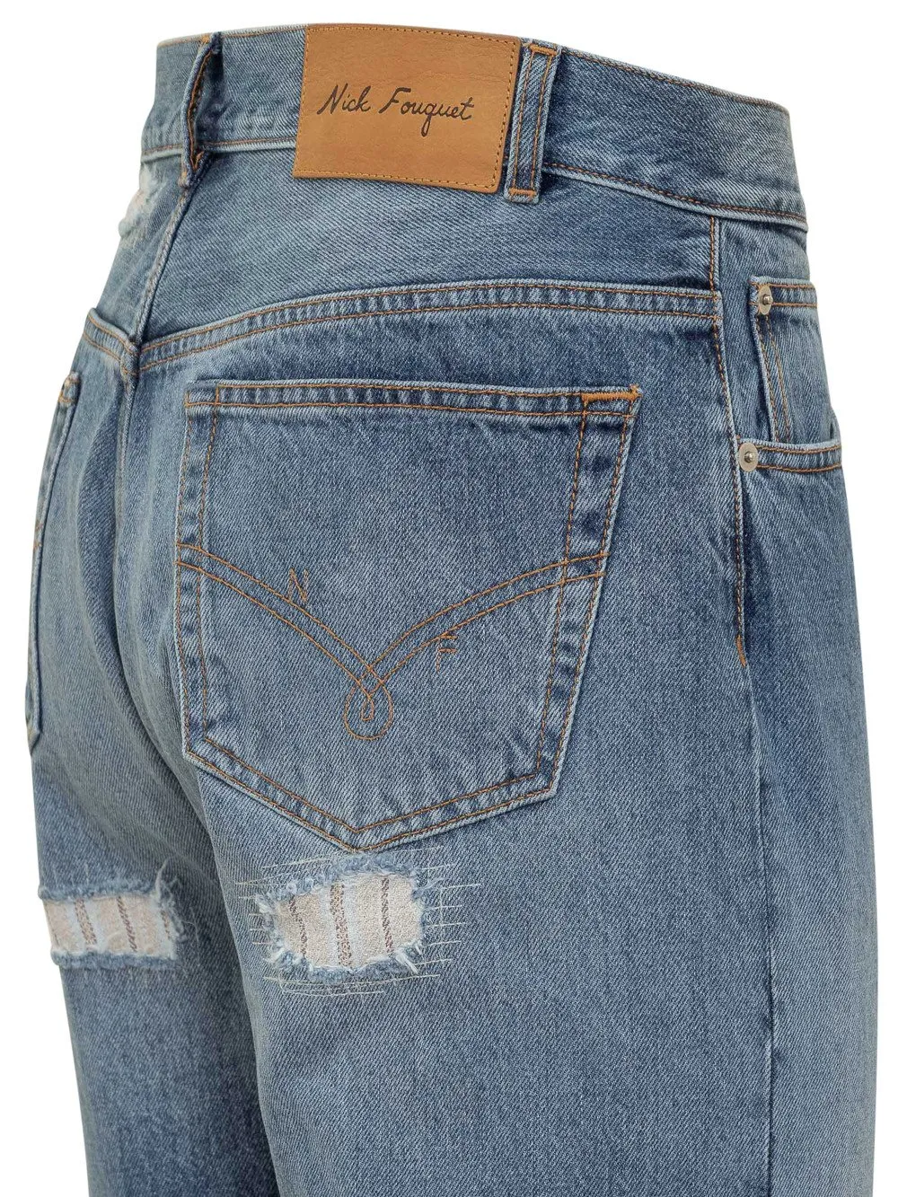 NICK FOUQUET Jeans con Ricamo 