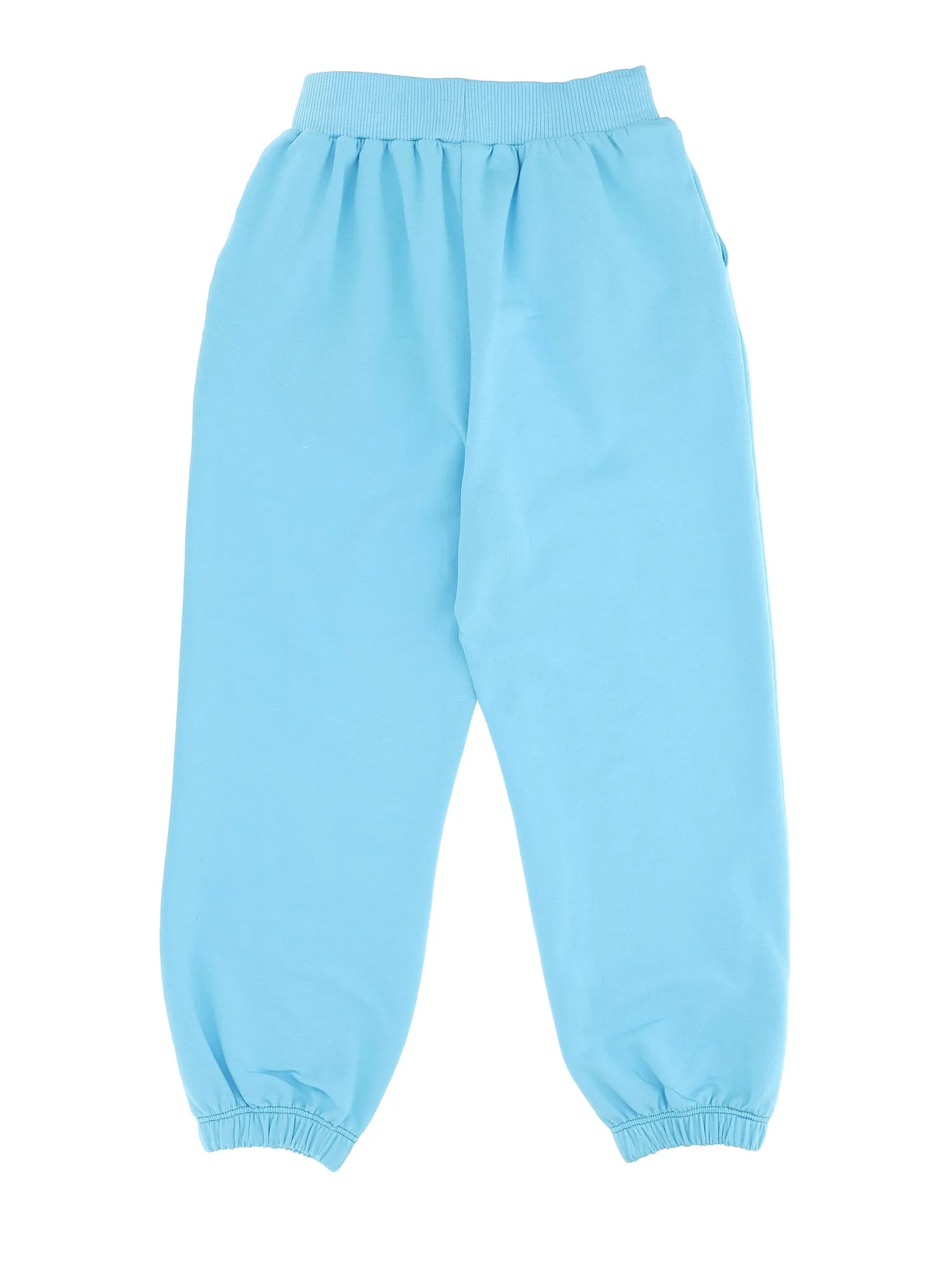 Pantalone azzurro con dettagli logo per bambina